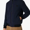 Herrenblaue Bomberjacke mit Sherpa-Futter