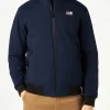 Herrenblaue Bomberjacke mit Fellfutter