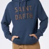 Herrenblauer Kapuzenpullover mit Saint-Barth-Aufnäher