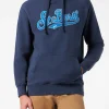 Herrenblauer Kapuzenpullover mit Frottee-Patch von St. Barth
