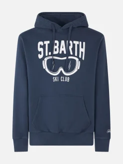 Herrenblauer Kapuzenpullover mit St. Barth Ski Club-Aufdruck