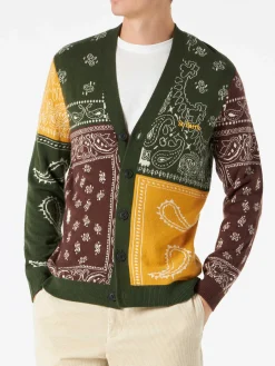 Herren-Cardigan mit Bandana-Print