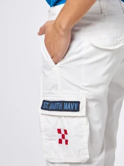 Herren-Cargoshorts aus weißer Baumwolle