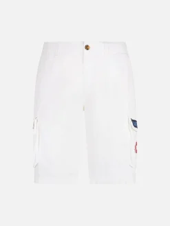 Herren-Cargoshorts aus weißer Baumwolle