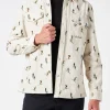 Herren-Cord-Overshirt mit Ski-Print