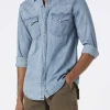 Herrenhemd aus Denim-Baumwolle