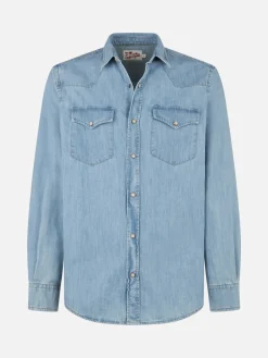 Herrenhemd aus Denim-Baumwolle