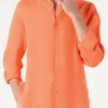Herren-Hemd aus fluoorangefarbenem Pamplona-Leinen