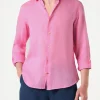 Herrenhemd aus rosa Pamplona-Leinen