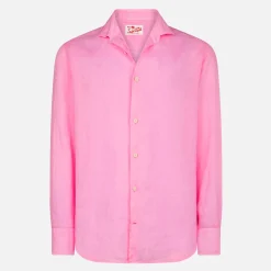 Herrenhemd aus rosa Pamplona-Leinen