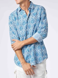 Herren-Hemd Sikelia aus Musselin-Baumwolle mit Paisley-Print