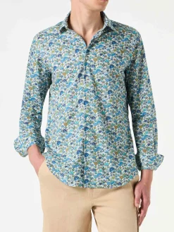Herren-Hemd Sikelia aus Musselin-Baumwolle mit Pilz-Print | Hergestellt aus Liberty-Stoff