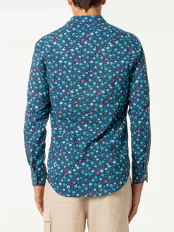 Herren-Hemd Sikelia aus Musselin-Baumwolle mit Quallen-Print