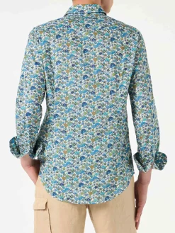 Herren-Hemd Sikelia aus Musselin-Baumwolle mit Pilz-Print | Hergestellt aus Liberty-Stoff