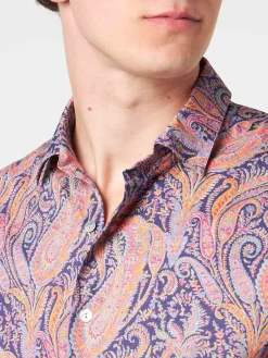 Herren-Hemd Sikelia aus Musselin-Baumwolle mit Paisley-Print | Hergestellt aus Liberty-Stoff