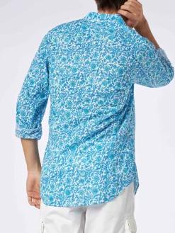 Herren-Hemd Sikelia aus Musselin-Baumwolle mit Blumendruck