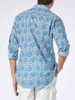 Herren-Hemd Sikelia aus Musselin-Baumwolle mit Paisley-Print