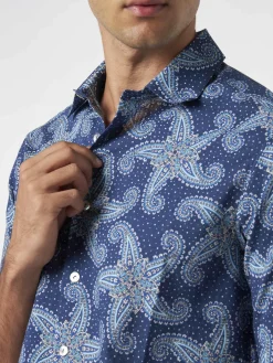 Herren-Hemd Sikelia aus Musselin-Baumwolle mit Paisley-Sterndruck