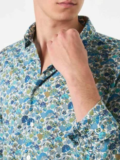 Herren-Hemd Sikelia aus Musselin-Baumwolle mit Pilz-Print | Hergestellt aus Liberty-Stoff