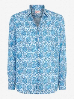 Herren-Hemd Sikelia aus Musselin-Baumwolle mit Paisley-Print