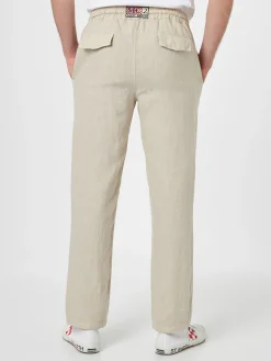Herrenhose „Calais“ aus cremefarbenem Leinen mit Kordelzug
