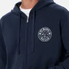 Herren-Kapuzenpullover Danny aus Baumwollfleece mit Reißverschluss und Aufdruck auf Vorder- und Rückseite