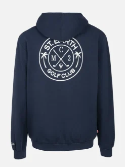 Herren-Kapuzenpullover Danny aus Baumwollfleece mit Reißverschluss und Aufdruck auf Vorder- und Rückseite