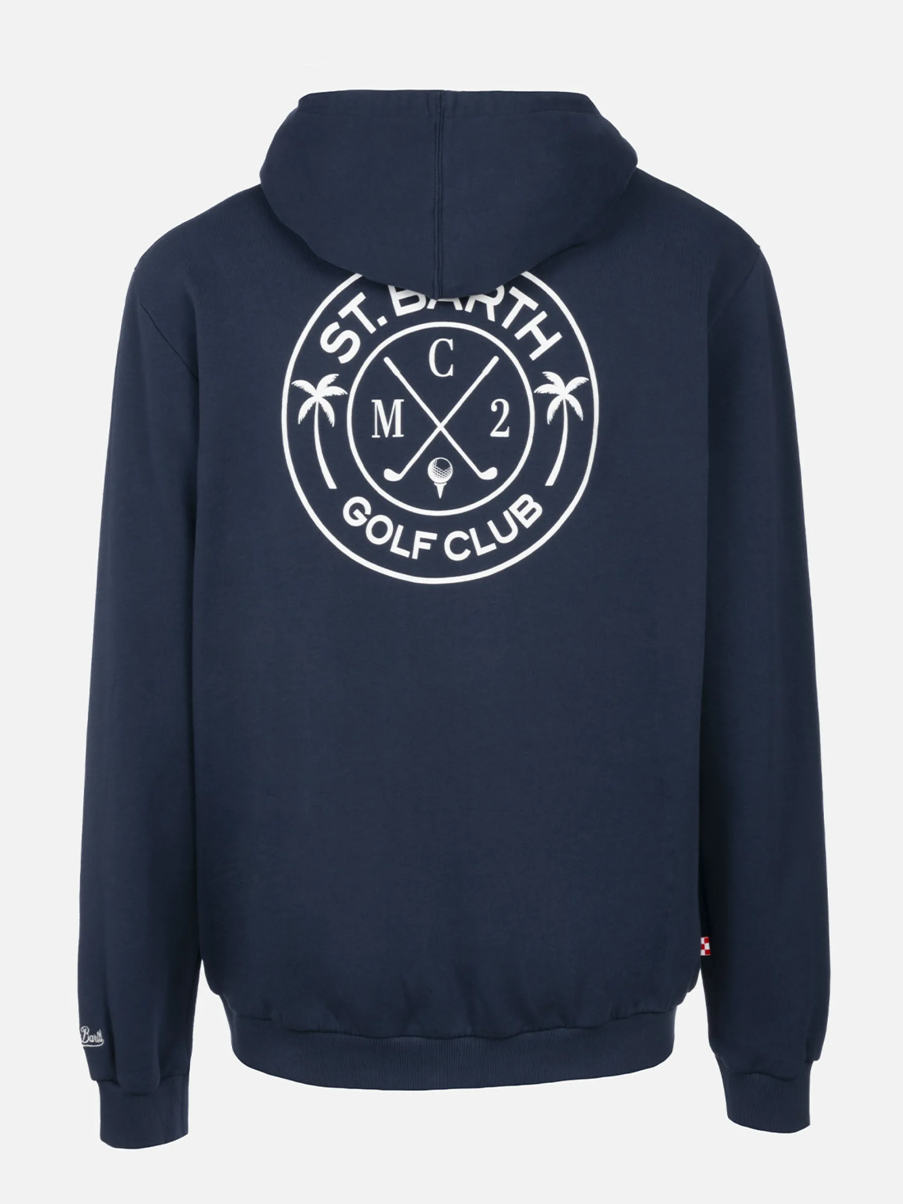 Herren-Kapuzenpullover Danny aus Baumwollfleece mit Reißverschluss und Aufdruck auf Vorder- und Rückseite
