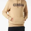 Herren-Kapuzenpullover in Beige mit Cortina-Aufnäher