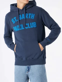 Herren-Kapuzenpullover in Marineblau mit Aufdruck