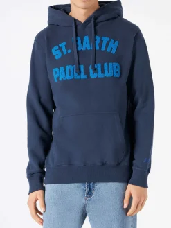 Herren-Kapuzenpullover in Marineblau mit Aufdruck