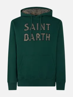 Herren-Kapuzenpullover in Grün mit Saint-Barth-Aufnäher