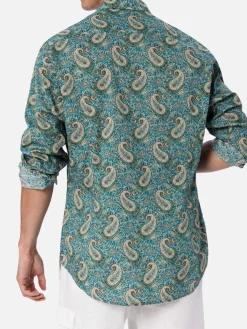Herren-Musselin-Baumwollhemd Sikelia mit Paisley-Print