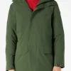 Herren-Parka mit Kapuze und militärgrünem Bandana-Print
