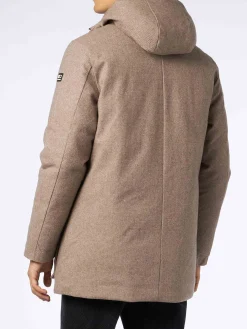 Herrenparka mit Kapuze und Fischgrätmuster