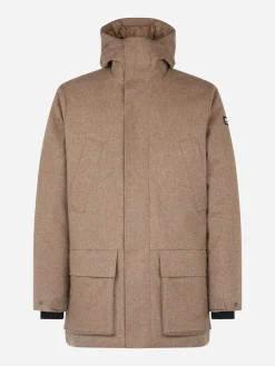 Herrenparka mit Kapuze und Fischgrätmuster