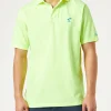 Herrenpolo aus fluogelbem Baumwolljersey