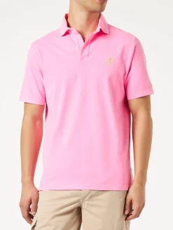 Herrenpolo aus fluorosa Baumwolljersey