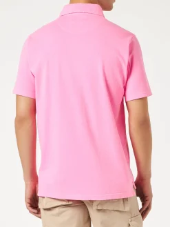 Herrenpolo aus fluorosa Baumwolljersey
