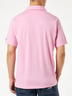 Herrenpolo aus rosafarbenem Baumwolljersey