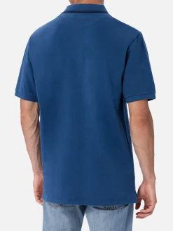 Herren-Poloshirt aus Baumwoll-Piqué in Jeansblau, Beverly Hills