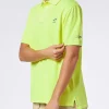 Herren-Poloshirt aus fluogelbem Piquet mit St. Barth-Logo und Vintage-Effekt