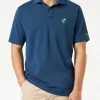 Herren-Poloshirt aus marineblauem Baumwolljersey