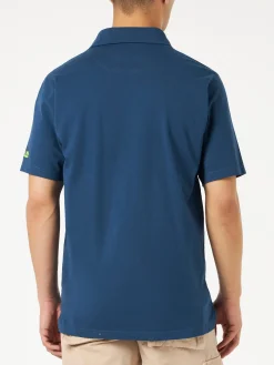 Herren-Poloshirt aus marineblauem Baumwolljersey
