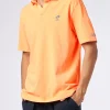 Herren-Poloshirt aus orangefarbenem Baumwolljersey