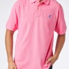 Herren-Poloshirt aus Piqué in Rosa mit St. Barth-Logo und Vintage-Effekt