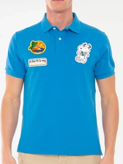 Herren-Poloshirt aus Stretch-Piquet mit Snoopy-Aufnäher | SNOOPY – PEANUTS™ SONDEREDITION