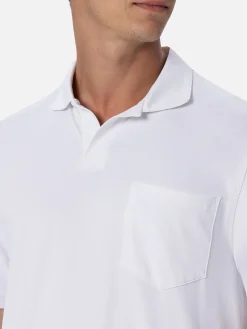 Herren-Poloshirt aus technischem Piquet Camber in Off-White