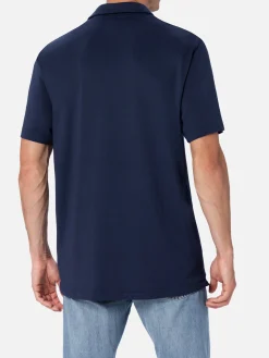 Herren-Poloshirt aus technischem Piquet Camber in Marineblau