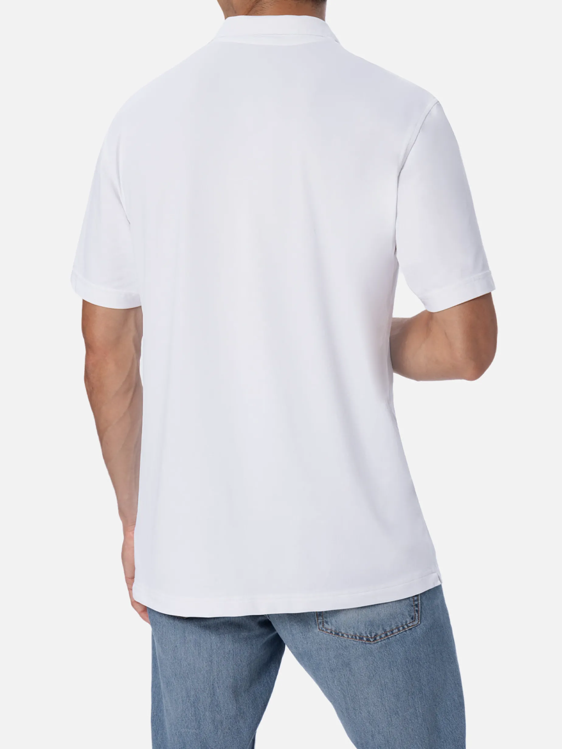 Herren-Poloshirt aus technischem Piquet Camber in Off-White